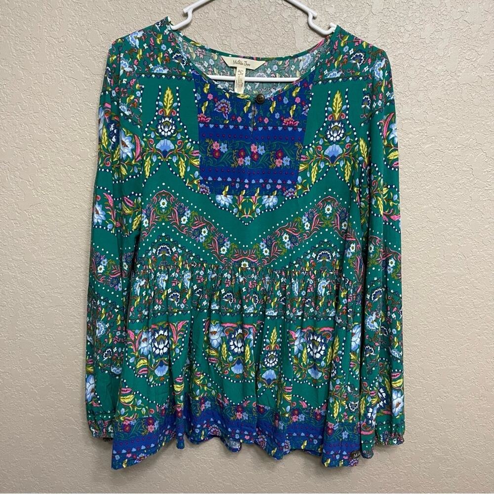 Matilda Jane Evergreen Top Size S long sleeve blouse